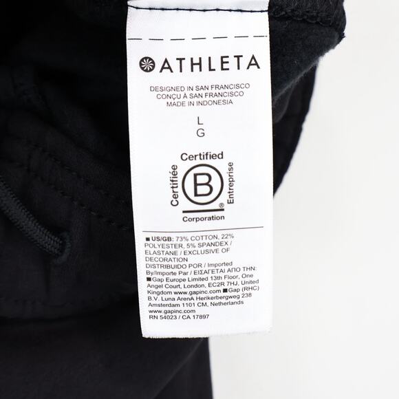 NWT Athleta Forever Fleece High-Rise Piping Jogger In Black White Size Large - Picture 10 of 12